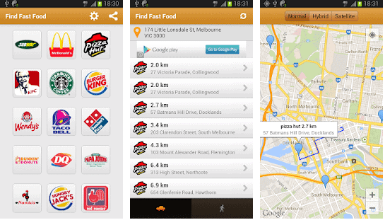 Find fast food , fast food android apps
